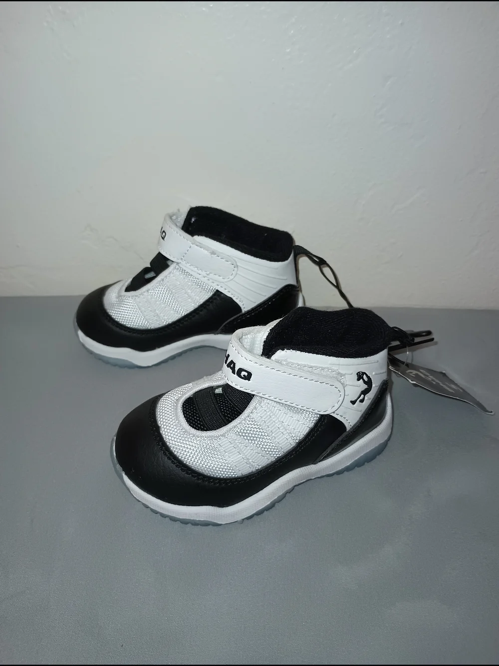 Baby Walker Shoes in Black & White with Easy Hook-and-Loop Closure